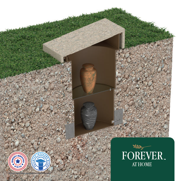 Large Granite In-Ground Niche Memorializing Surface Predefined Artwork