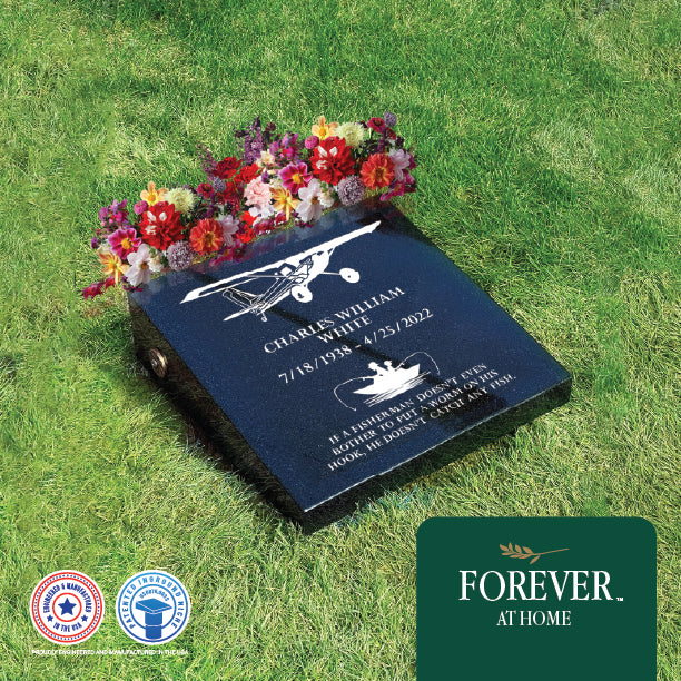 Large Granite In-Ground Niche Memorializing Surface Predefined Artwork
