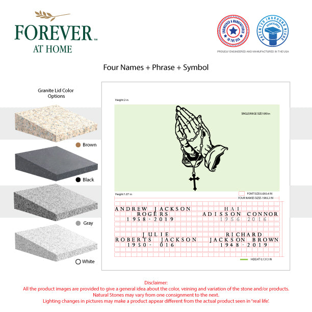 Large Granite In-Ground Niche Memorializing Surface Predefined Artwork