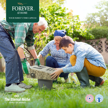 Large Granite In-Ground Niche Memorializing Surface Predefined Artwork