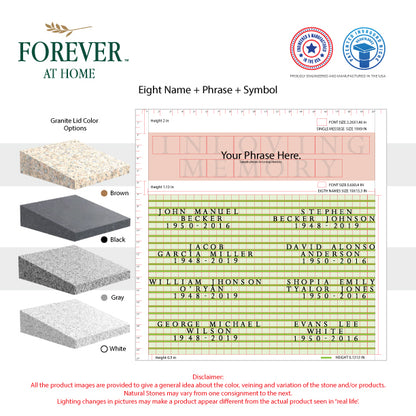 Large Granite In-Ground Niche Memorializing Surface Predefined Artwork