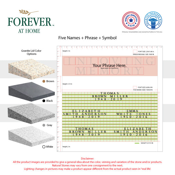 Large Single Deep In-Ground Niche Memorializing Surface Predefined Artwork