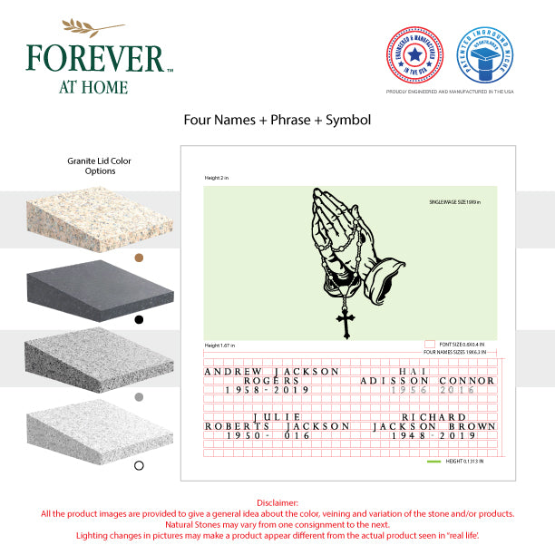 Large Single Deep In-Ground Niche Memorializing Surface Predefined Artwork