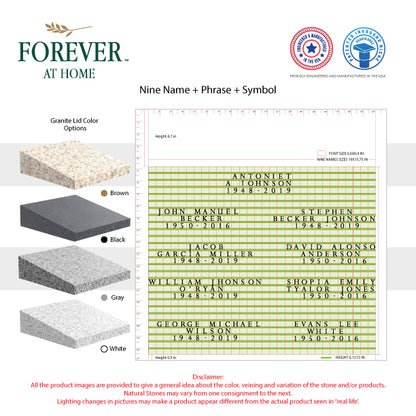 Large Granite In-Ground Niche Memorializing Surface Predefined Artwork