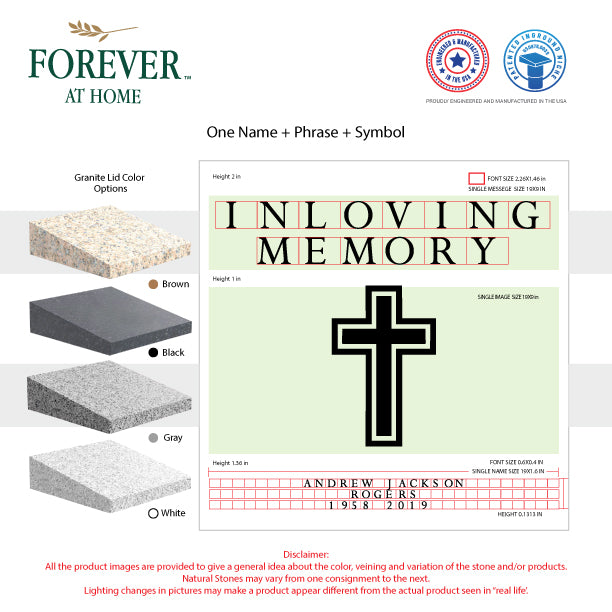 Large Single Deep In-Ground Niche Memorializing Surface Predefined Artwork