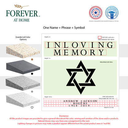 Large Granite In-Ground Niche Memorializing Surface Predefined Artwork