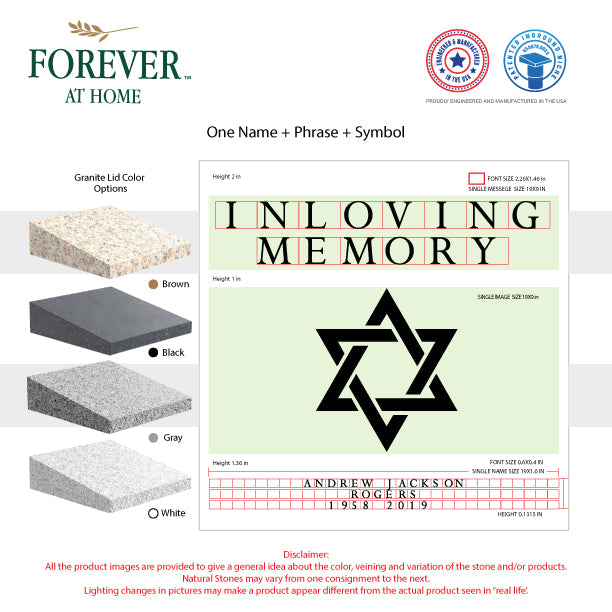 Large Single Deep In-Ground Niche Memorializing Surface Predefined Artwork