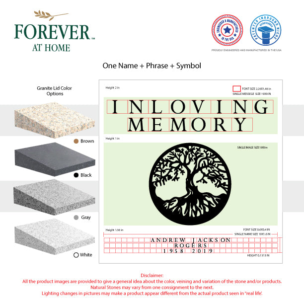 Large Single Deep In-Ground Niche Memorializing Surface Predefined Artwork