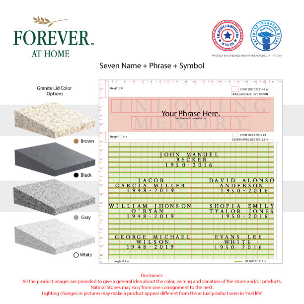 Large Granite In-Ground Niche Memorializing Surface Predefined Artwork