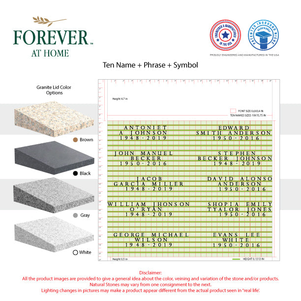 Large Granite In-Ground Niche Memorializing Surface Predefined Artwork