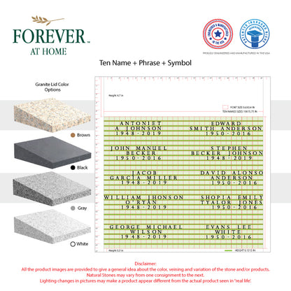 Large Granite In-Ground Niche Memorializing Surface Predefined Artwork