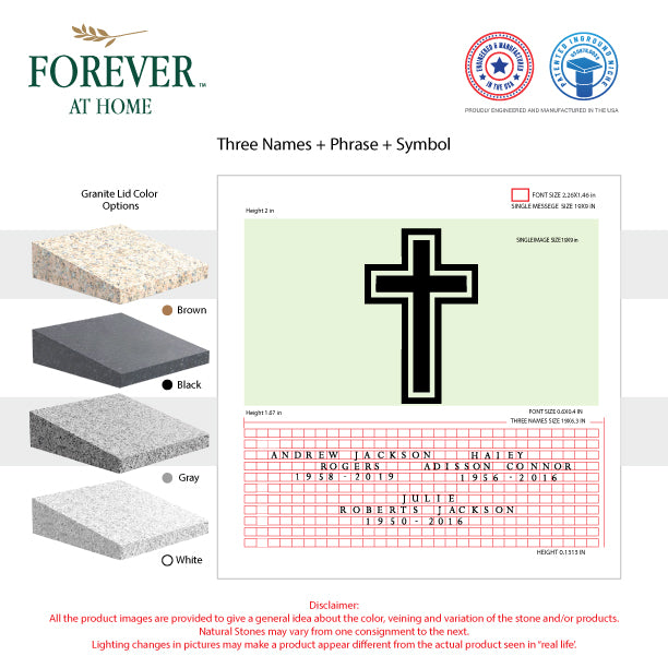 Large Granite In-Ground Niche Memorializing Surface Predefined Artwork