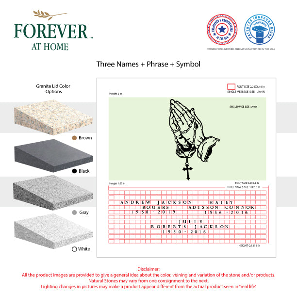 Large Single Deep In-Ground Niche Memorializing Surface Predefined Artwork