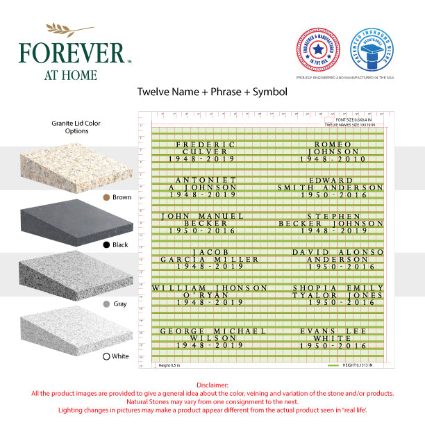 Large Granite In-Ground Niche Memorializing Surface Predefined Artwork