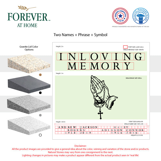 Large Single Deep In-Ground Niche Memorializing Surface Predefined Artwork