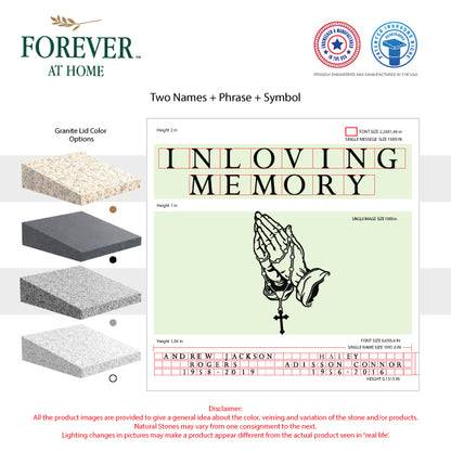 Large Single Deep In-Ground Niche Memorializing Surface Predefined Artwork