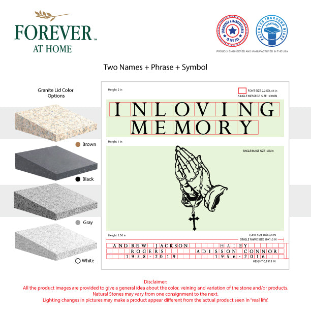 Large Single Deep In-Ground Niche Memorializing Surface Predefined Artwork