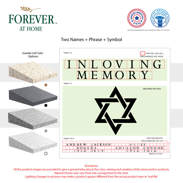 Large Granite In-Ground Niche Memorializing Surface Predefined Artwork