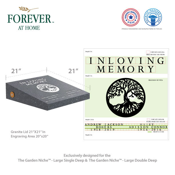 Memorializing Templates Large Double Deep In-Ground Niche