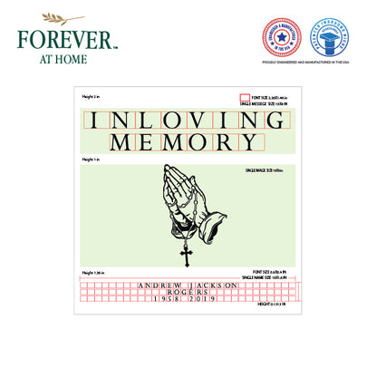 Large Granite In-Ground Niche Memorializing Surface Predefined Artwork