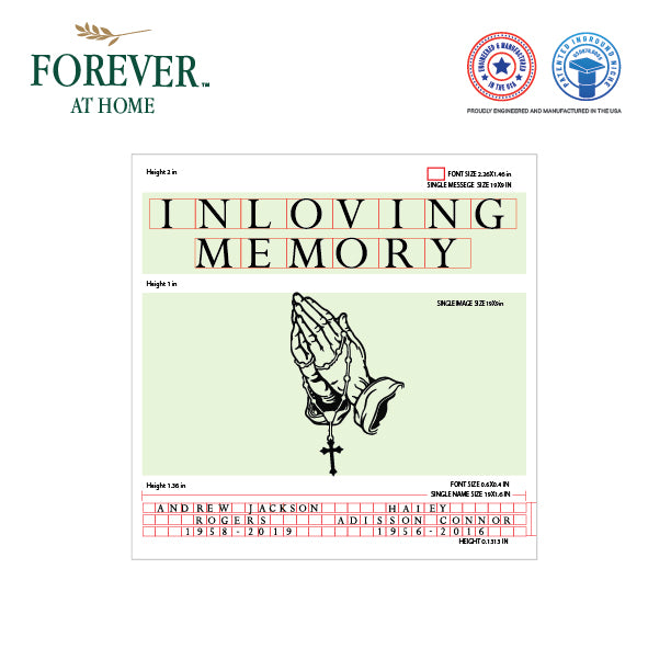 Large Granite In-Ground Niche Memorializing Surface Predefined Artwork