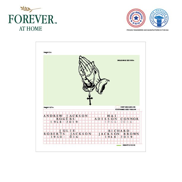 Large Granite In-Ground Niche Memorializing Surface Predefined Artwork