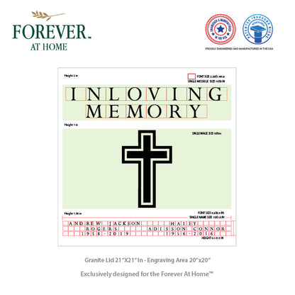 Large Granite In-Ground Niche Memorializing Surface Predefined Artwork