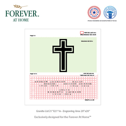 Large Granite In-Ground Niche Memorializing Surface Predefined Artwork