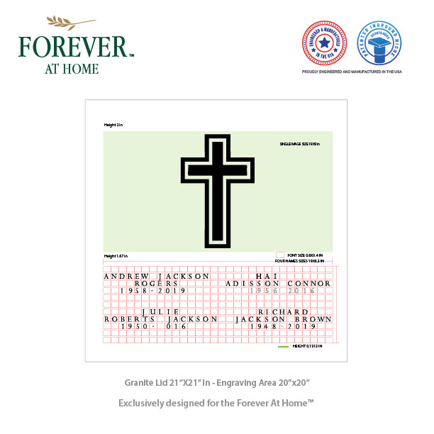 Large Granite In-Ground Niche Memorializing Surface Predefined Artwork