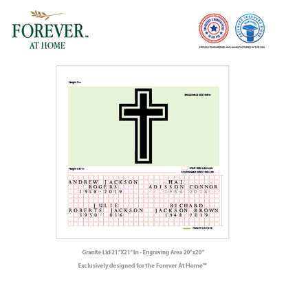 Large Granite In-Ground Niche Memorializing Surface Predefined Artwork