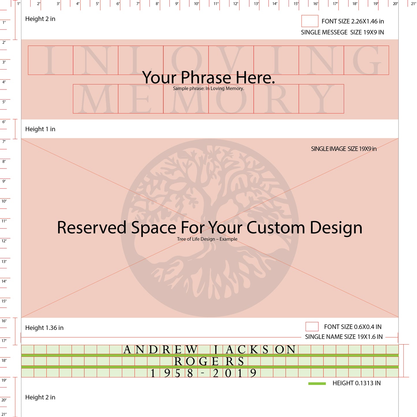 Large Granite In-Ground Niche Memorializing Surface Predefined Artwork