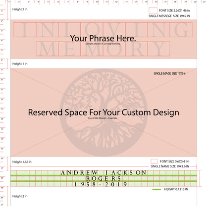 Large Granite In-Ground Niche Memorializing Surface Predefined Artwork
