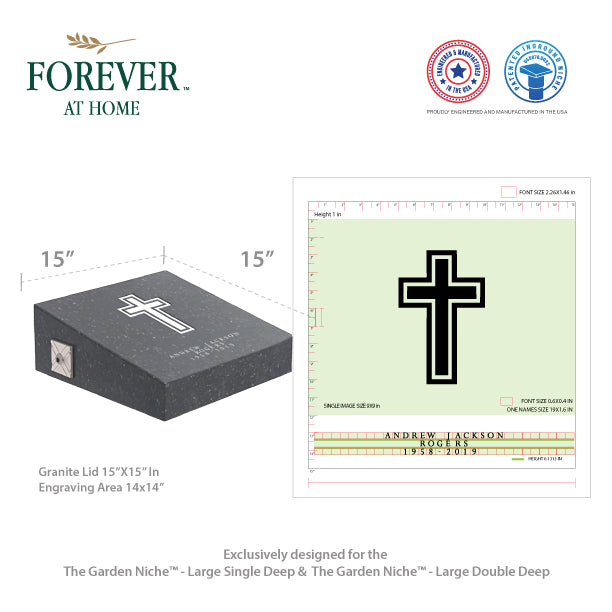 Small Single Deep In-Ground Niche Memorializing Surface Predefined Artwork