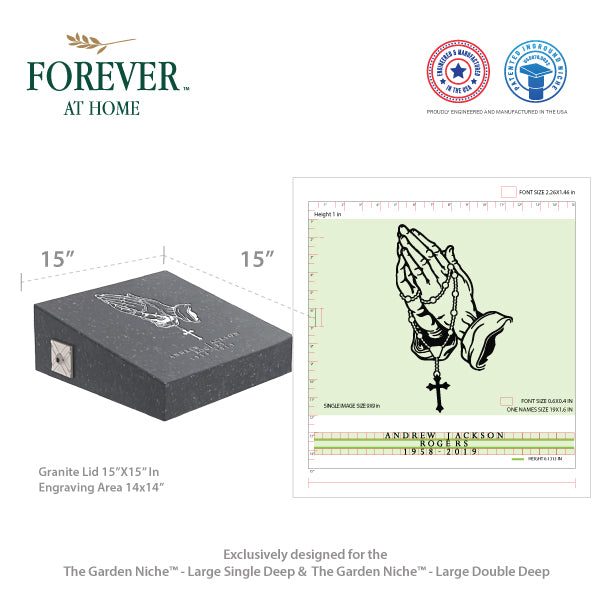 Small Single Deep In-Ground Niche Memorializing Surface Predefined Artwork