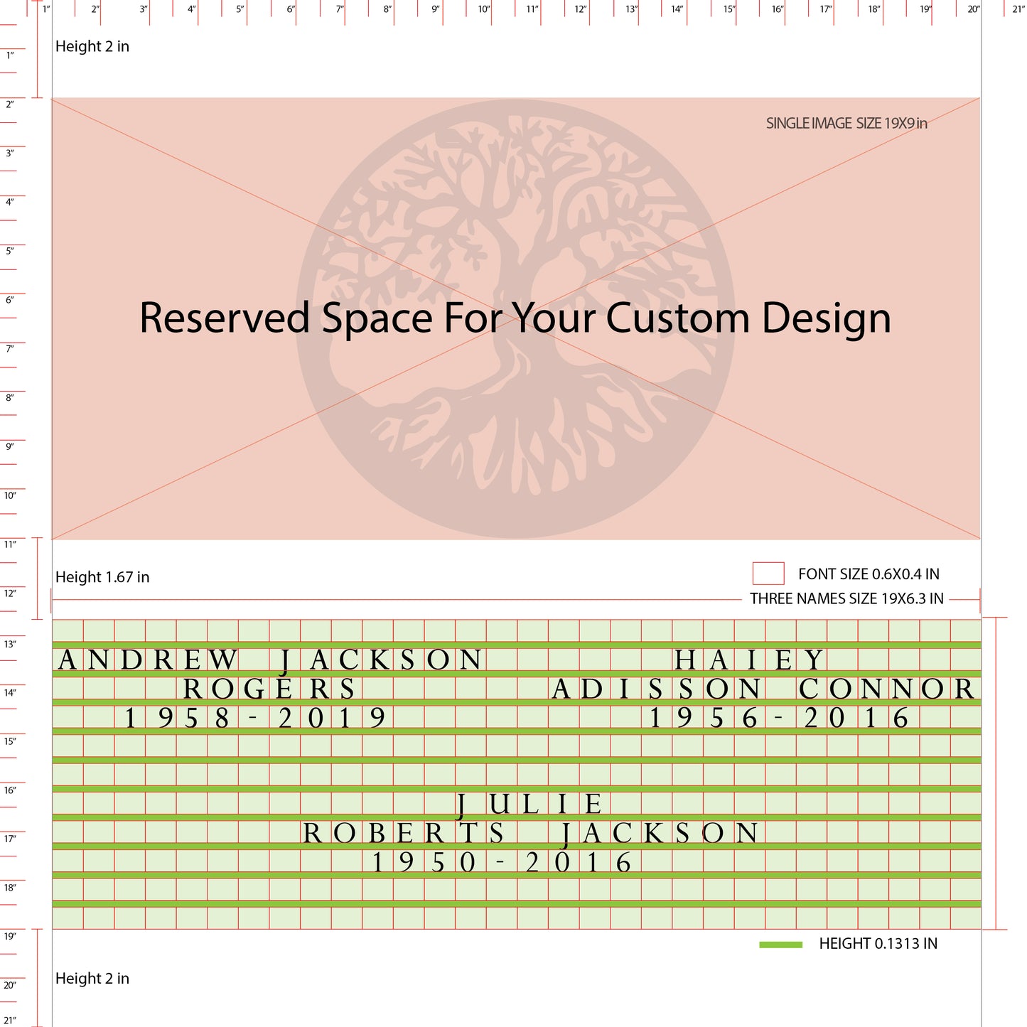 Large Granite In-Ground Niche Memorializing Surface Predefined Artwork