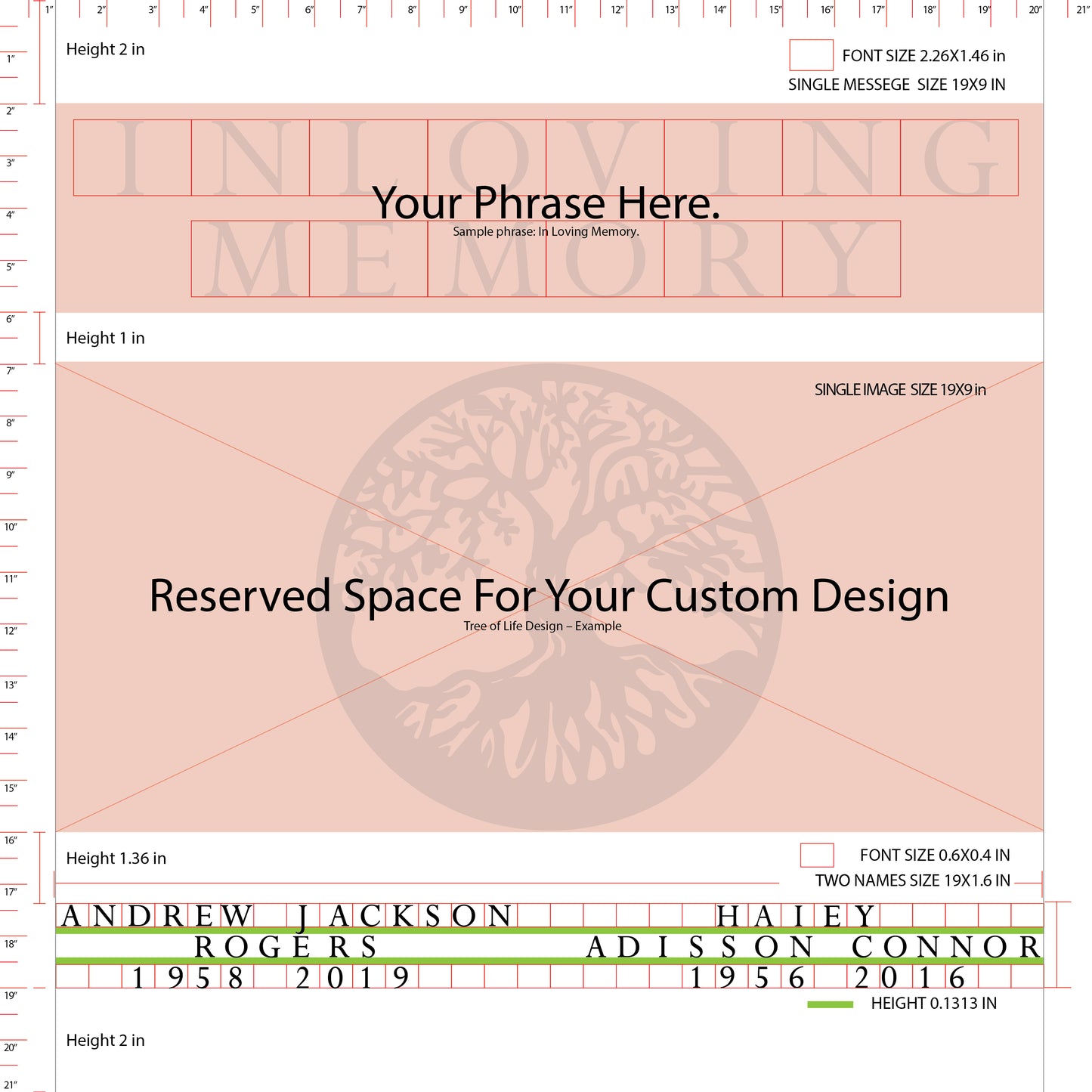 Large Granite In-Ground Niche Memorializing Surface Predefined Artwork