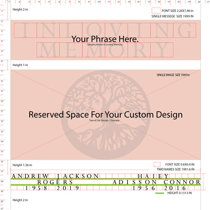 Large Granite In-Ground Niche Memorializing Surface Predefined Artwork